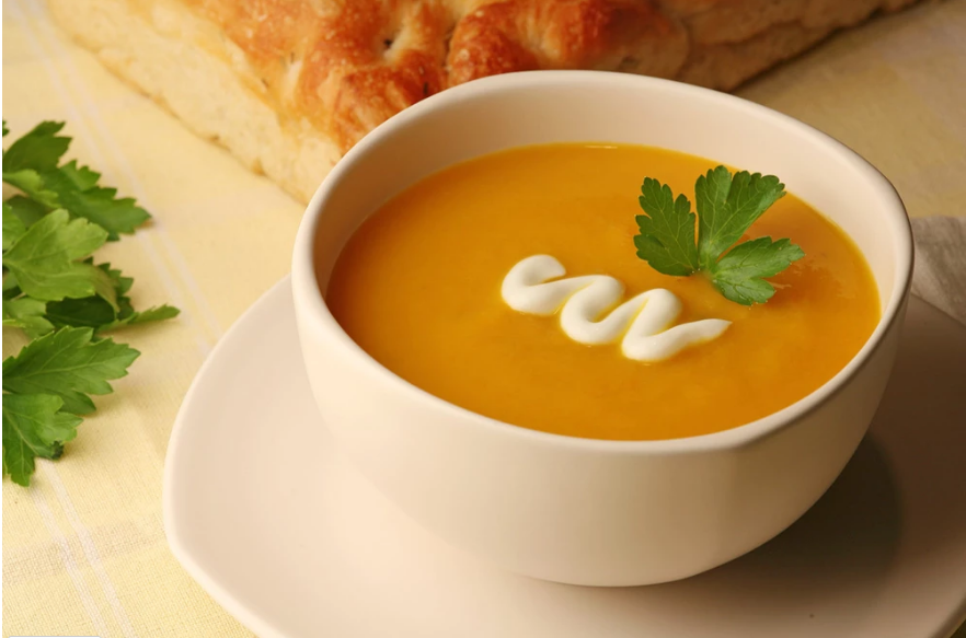 slow cooker soup recipes: Pumpkin Soup with Lime Drizzle