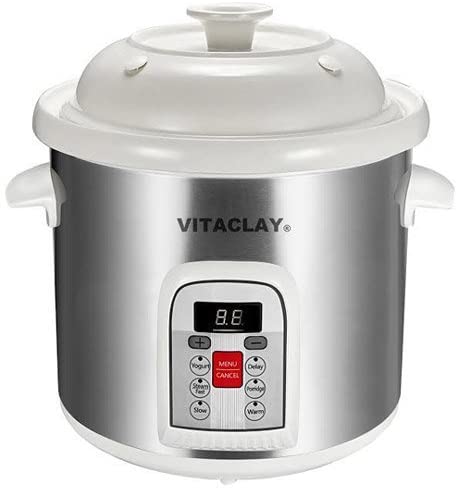 VITACLAY STONEWARE QUICK STOCK POT AND MULTI-CROCKS – 6 QUART – VM7800-5S - VitaClay® Chef