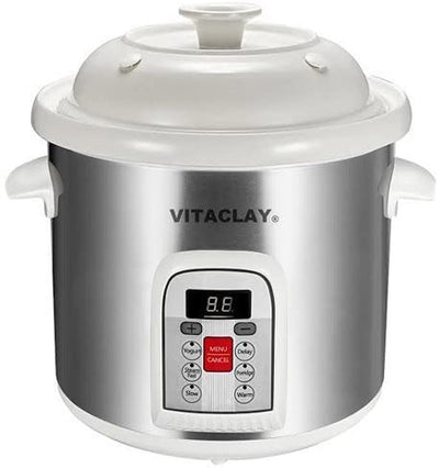 VITACLAY STONEWARE QUICK STOCK POT AND MULTI-CROCKS – 6 QUART – VM7800-5S - VitaClay® Chef