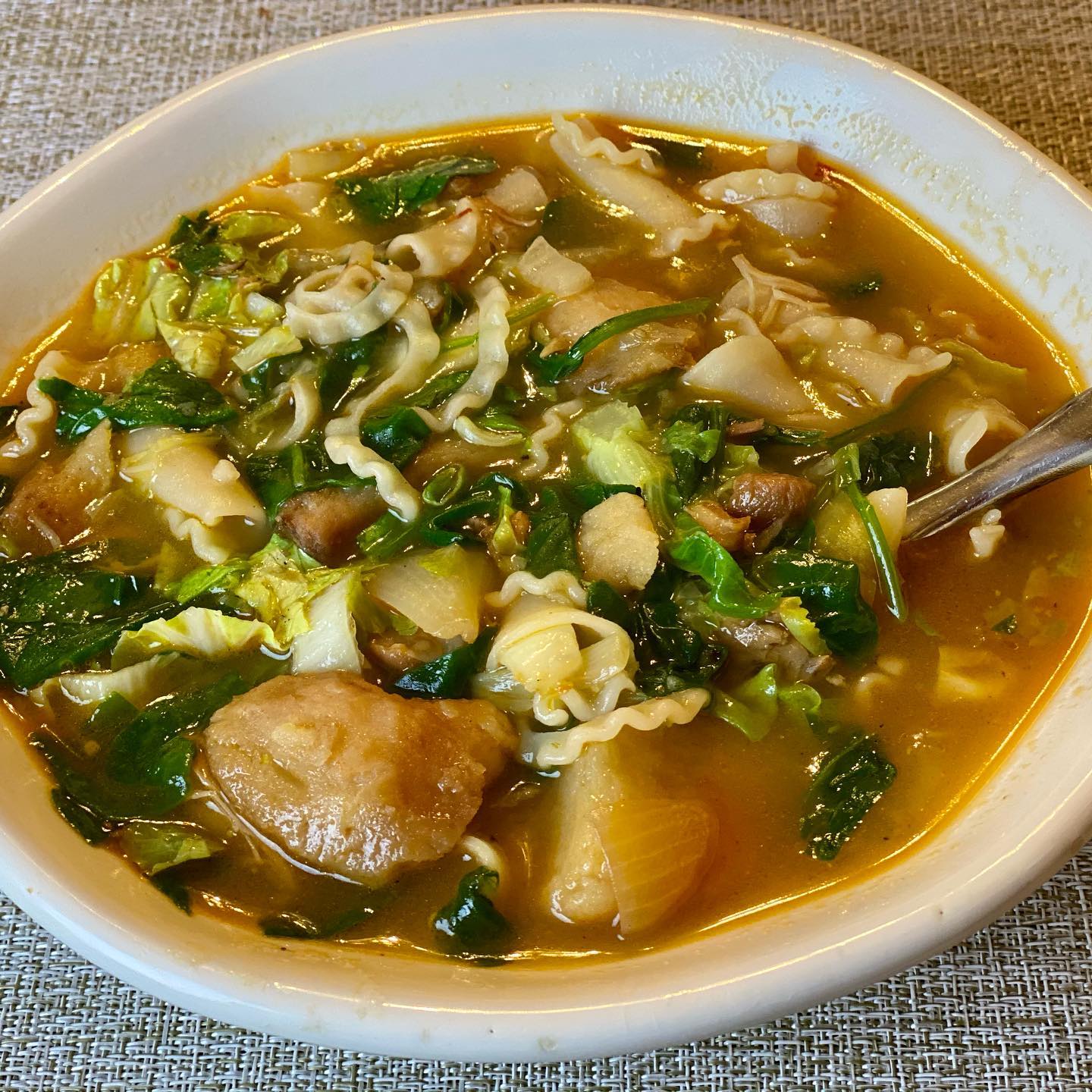 Shiitake Mushroom & Kale potato noodle soup