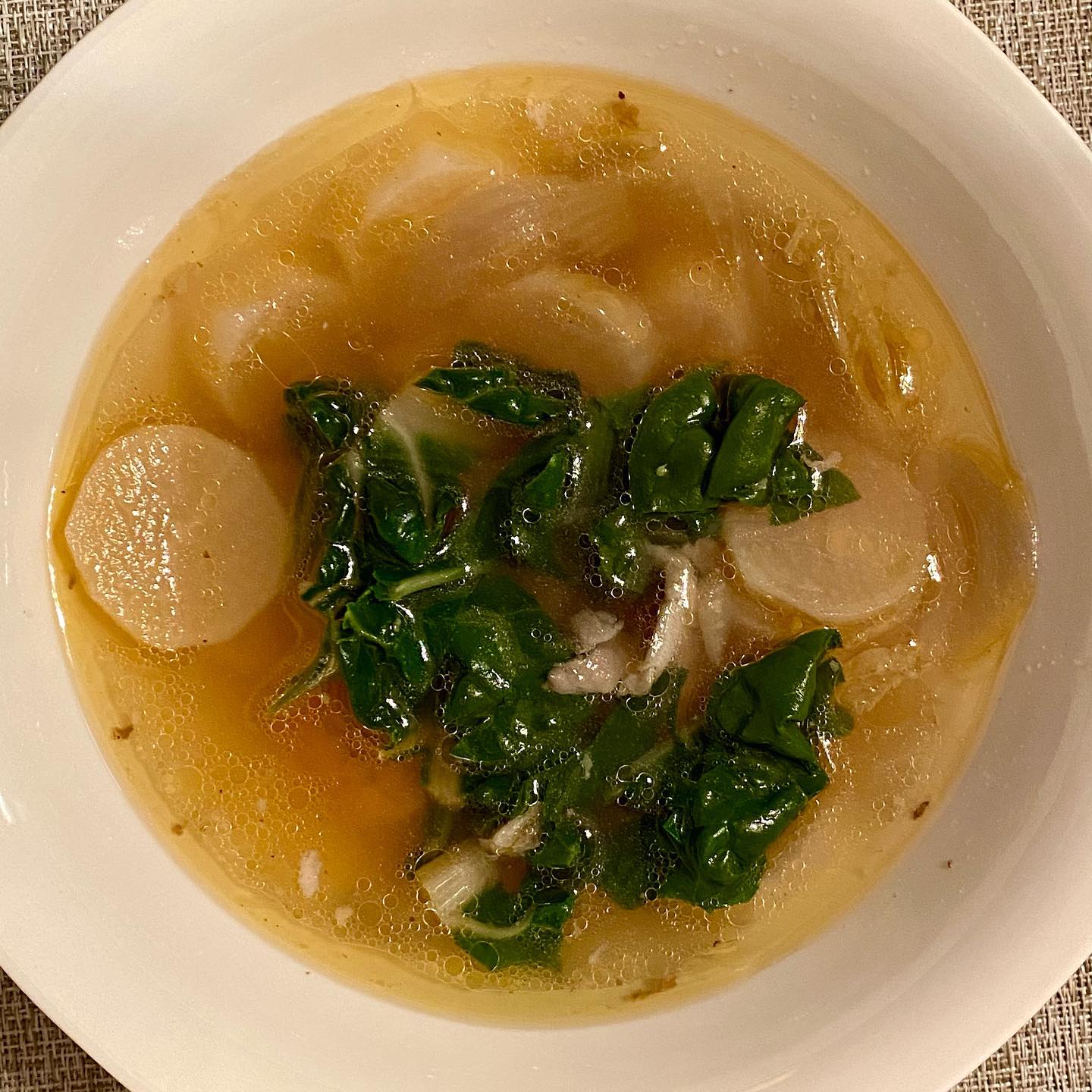 Daikon radish kale soup