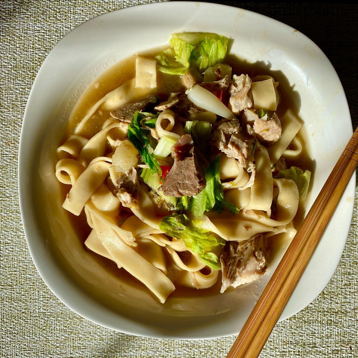 Pork backbone daikon radish noodle soup