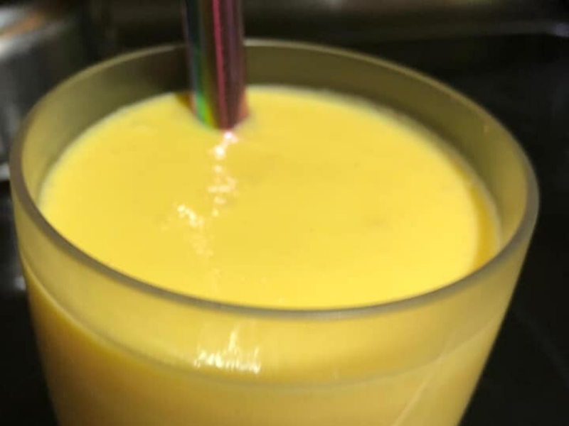 Fresh-Made Creamy Greek Yogurt with Honey in VitaClay made into in Mango Lassi 