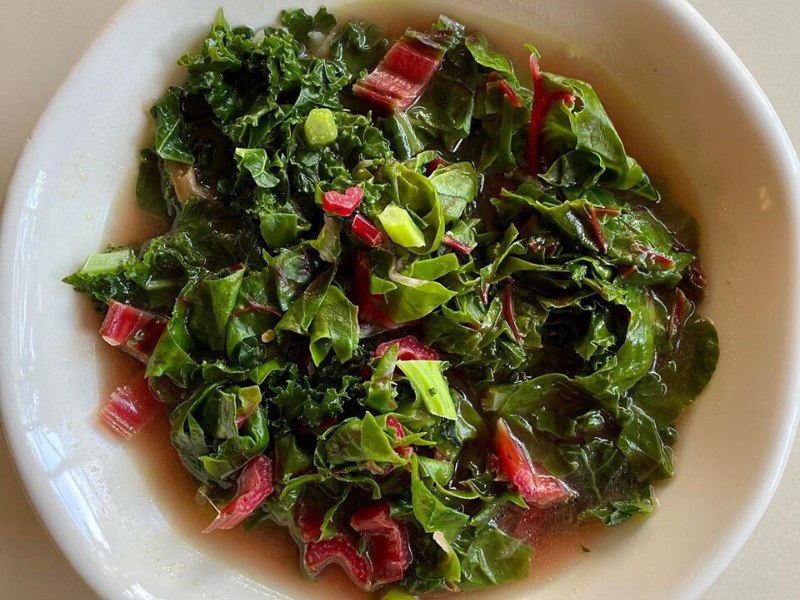 Anti-Inflammatory Leafy Greens-Kale and Chard Cooked in VitaClay for 10 Minutes, Perfect to “Pair” With Any Proteins!