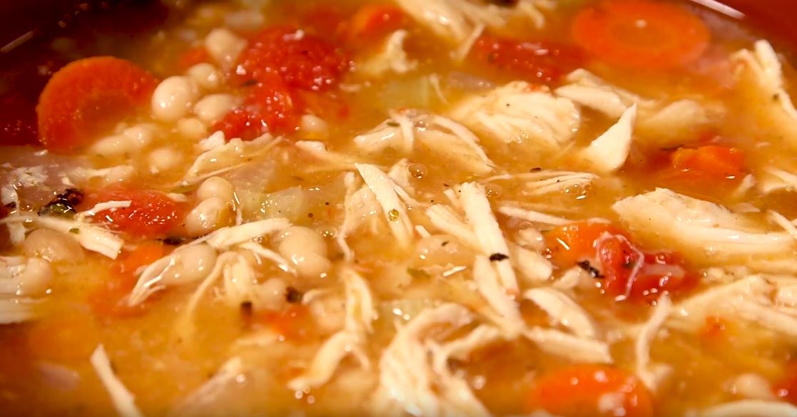 Tuscan Chicken and White Bean Soup (Video Recipe)