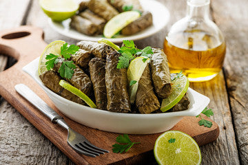 Clay-cooked Dolmathakia me Kima: Meat and Rice-Stuffed Grape Leaves - VitaClay® Chef