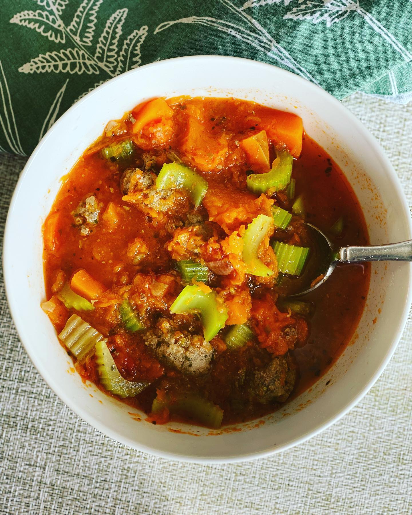 sweet savory pumpkin sausage soup