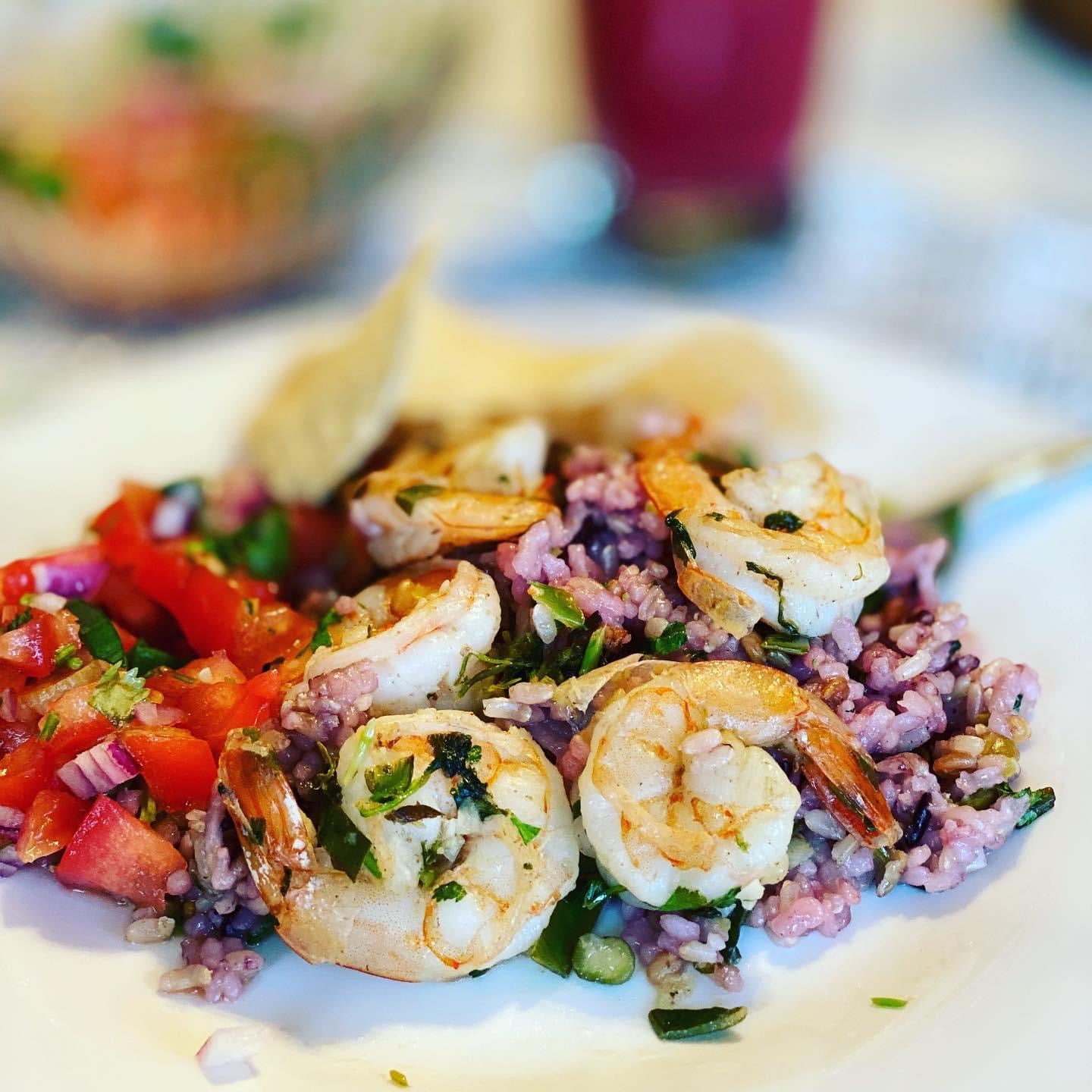 Easy One Pot Meal with Baja Garlic Shrimp and Mixed Whole Grains