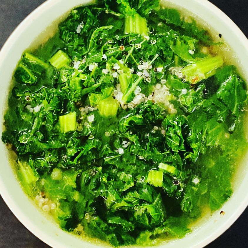 Tasty gluten-free Mustard green soup