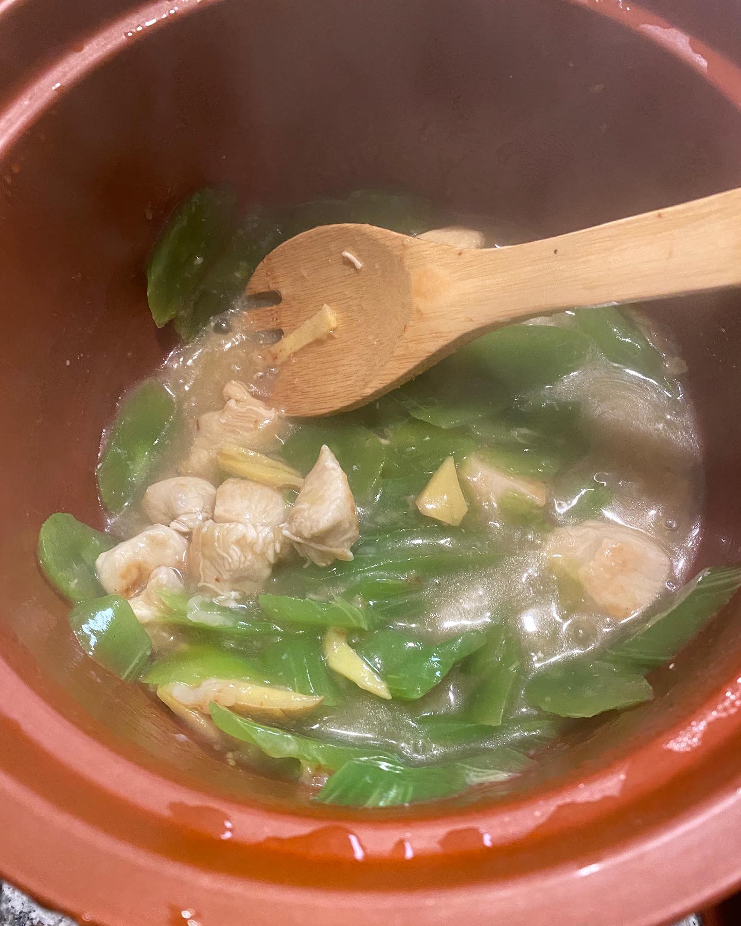 Gluten-free Celtuce with Chicken Mushrooms