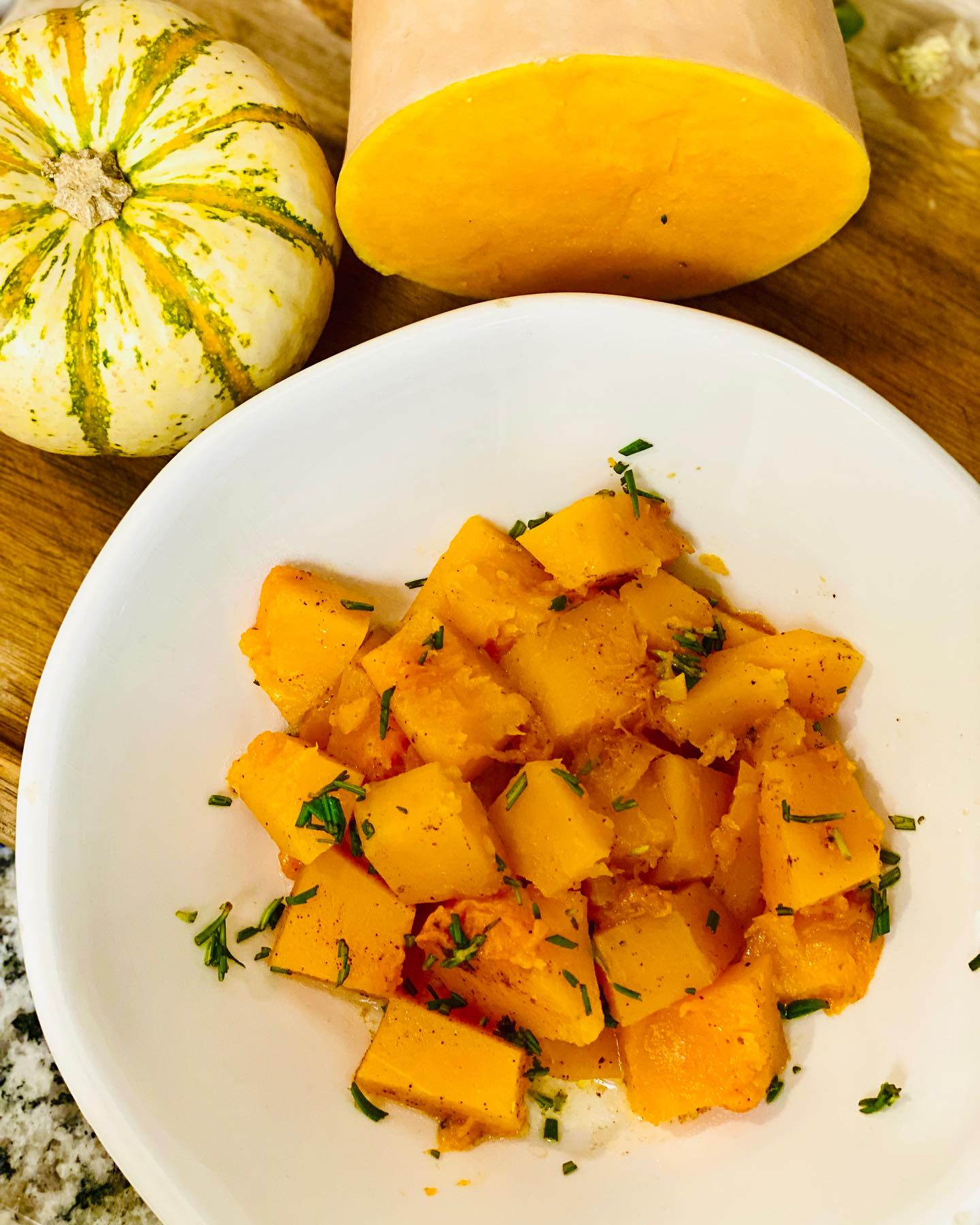 Easy Cinnamon Roasted Butternut Squash in Clay