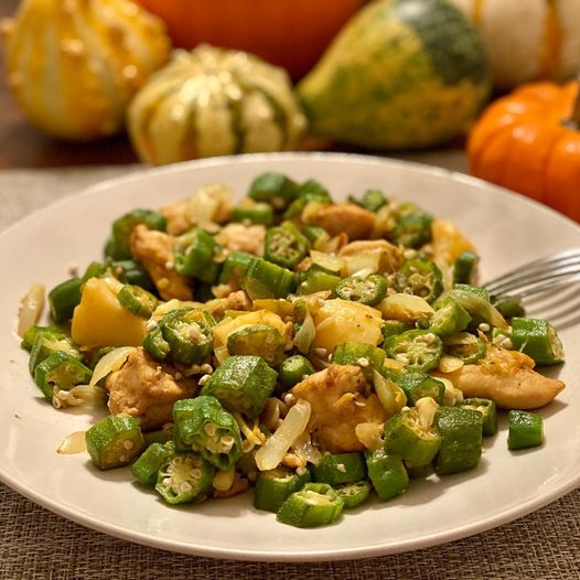 PALEO LOW CARB CHICKEN OKRA POTATO CASSEROLE