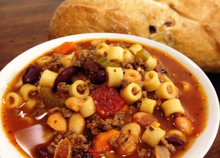 Veggie Mushroom Pasta Fagioli Soup: Great for a Working Lunch!