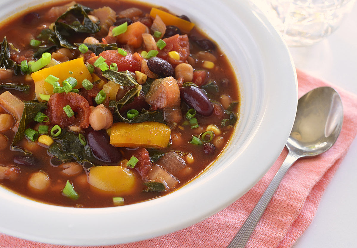 Slow-cooked Vegetarian Chili with Sweet Potatoes recipe