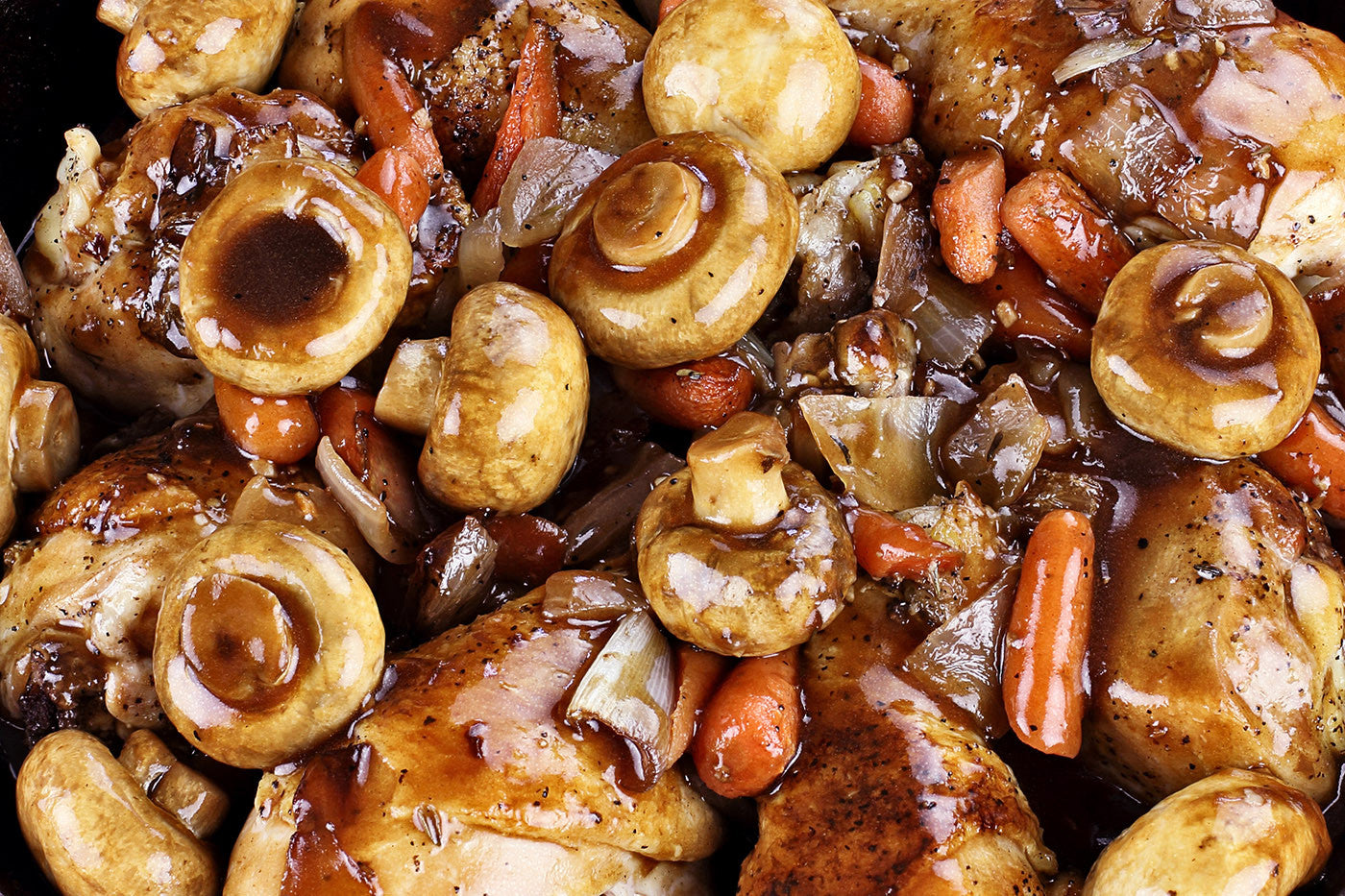 Coq au Vin French Chicken Stew in Red Wine Sauce