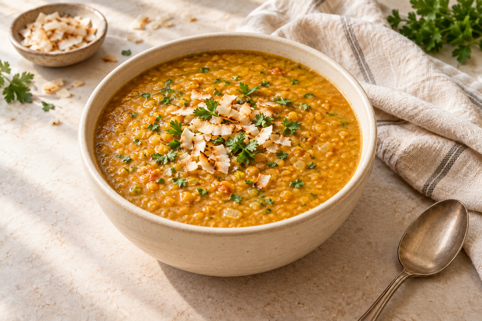 Curried Coconut Lentil Soup in VitaClay