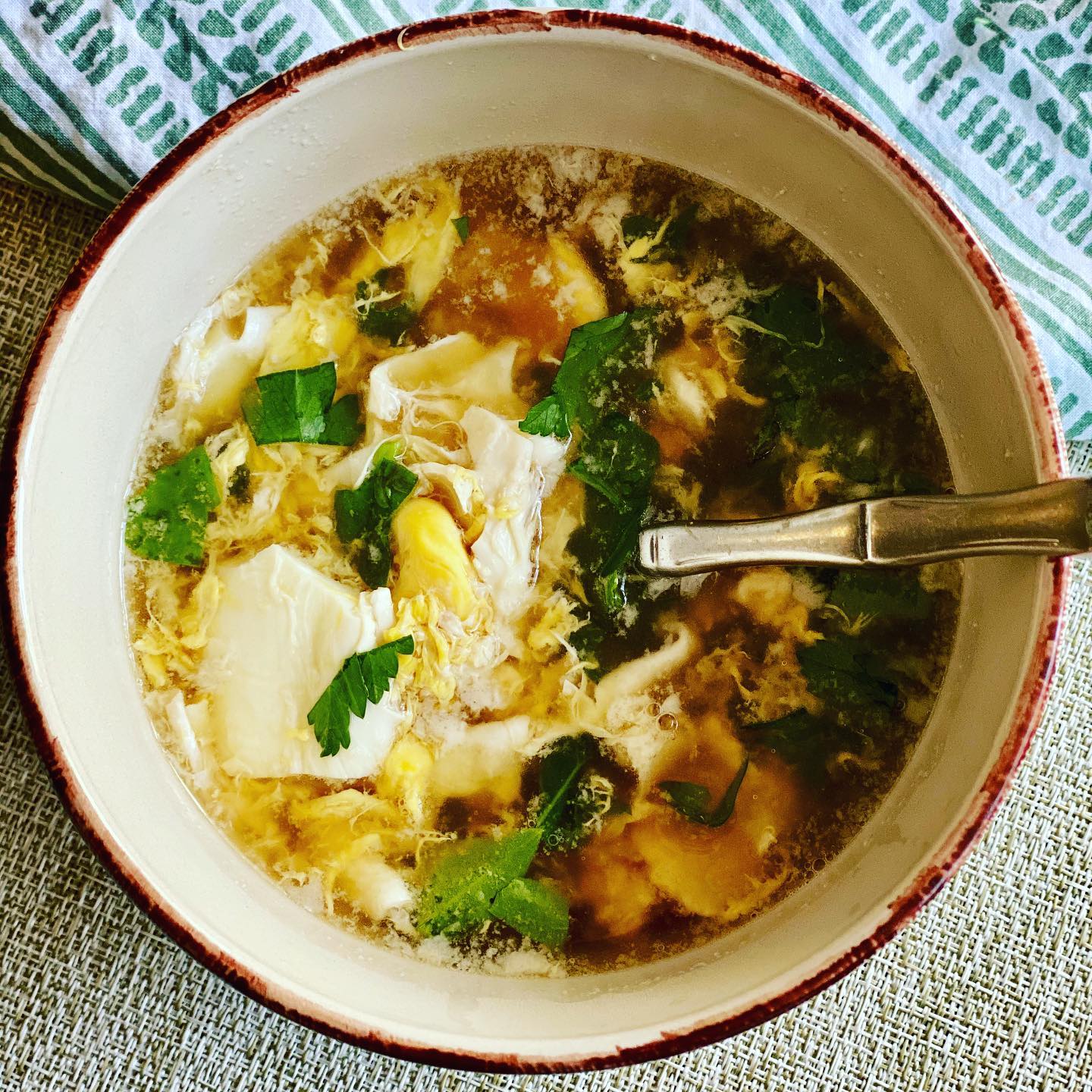 Delicious Comforting Egg Soup in Chicken Bone Broth