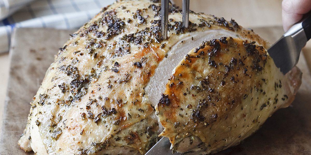 Ina Garten's Herb-Roasted Turkey Breast in clay pot