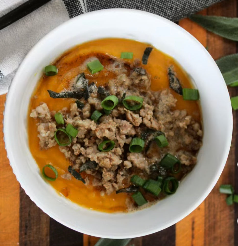 Butternut Potato Bisque with Brown Butter Sage Sauce By Whole Home Hannah