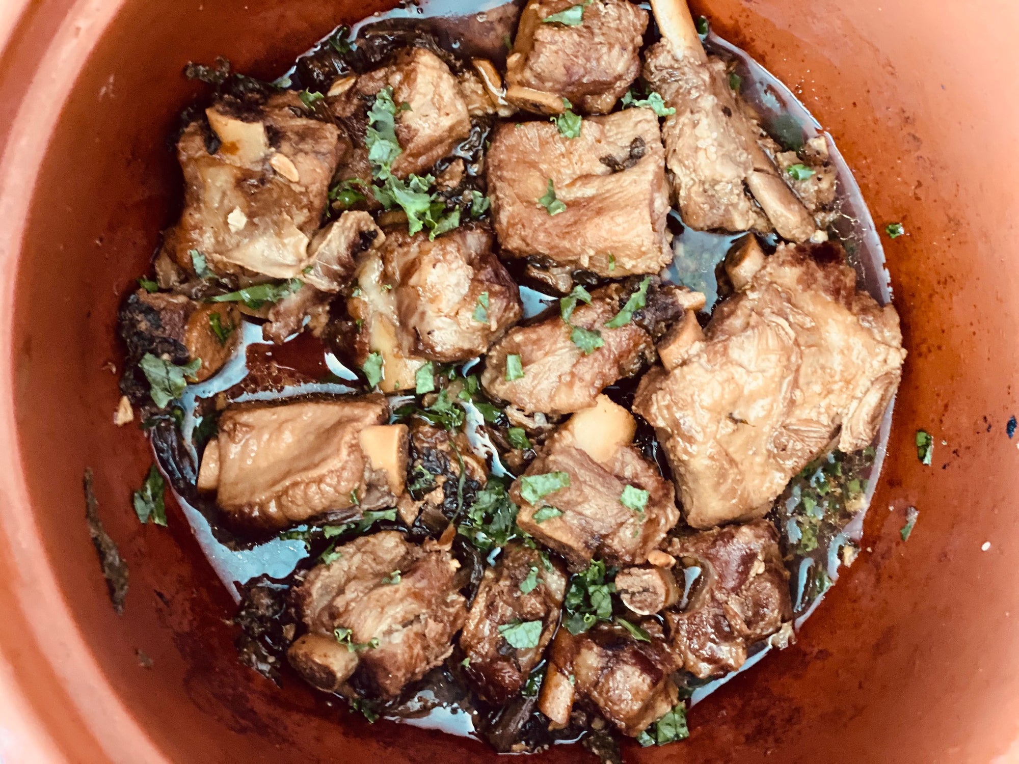 Slow Braised Spare Ribs in Sun Dried Preserved Mustard Greens