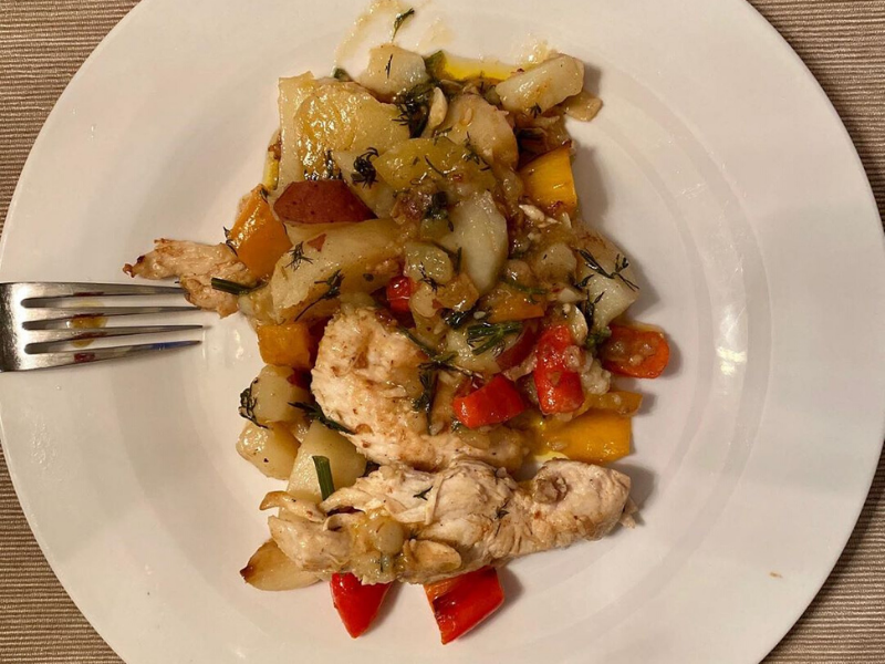 Simply Delicious Mediterranean Roasted Potatoes with Chicken in 30 Minutes!