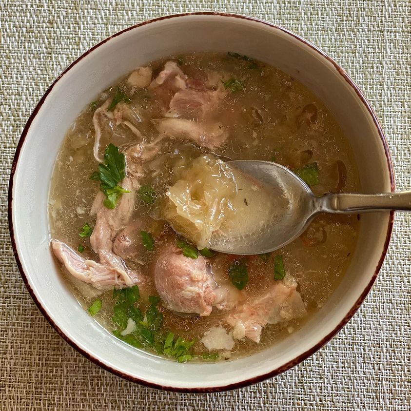 Turkey White Jelly Mushroom Beauty soup in turkey bone broth