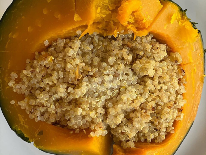 Easy, Simple Steamed Butternut Squash and Quinoa