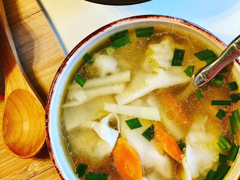 Satisfying, Weight-Loss Wonton Veggie Chicken Soup Made in 30 Minutes from VitaClay