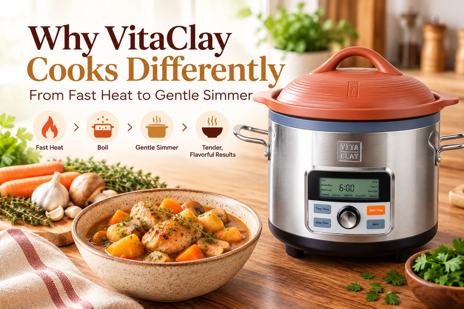 Why VitaClay Cooks Differently: From Fast Heat to Gentle Simmer