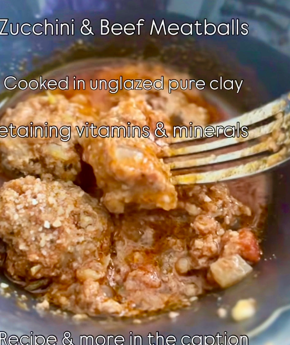 Quick Easy Gluten Free Clay Crock Pot Zucchini Meatballs