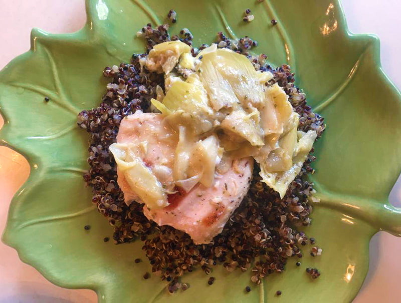 Artichoke Turkey with Red Quinoa in Vitaclay Fast Slow Cooker