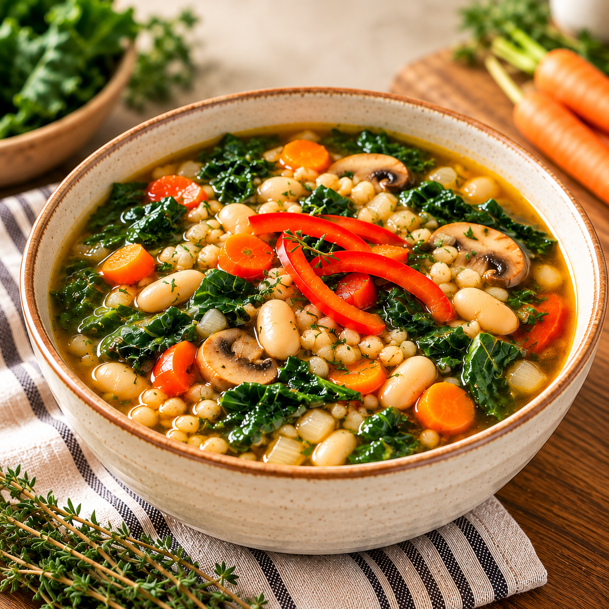 Greens, White Bean & Barley Soup – A Hearty VitaClay One-Pot Recipe