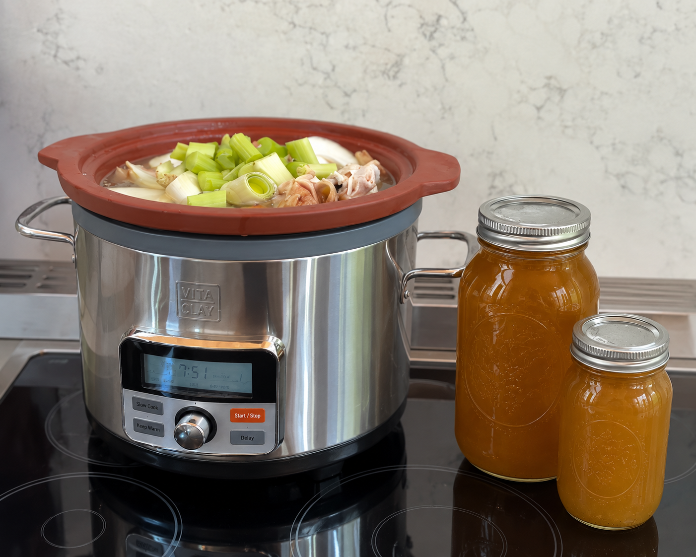 Easy Rotisserie Chicken Bone Broth | VitaClay Nourishing Pot