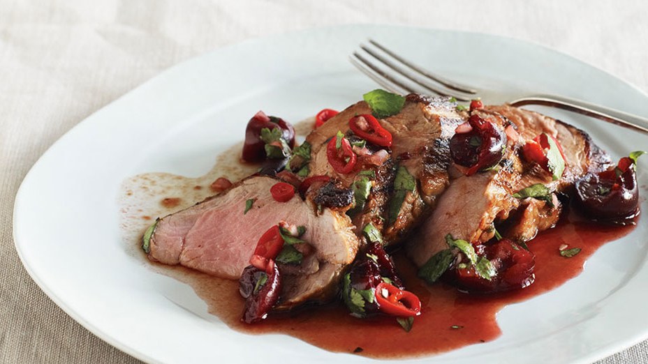 Pork Tenderloin Cooked to Perfection with a Spiced Chocolate Cherry Glaze