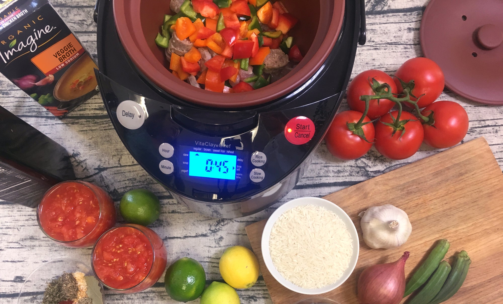 Vita Clay Digital Express Cooker for Vegan Vegetarian, the Ultimate Universal 5 Minutes Flavor Machine