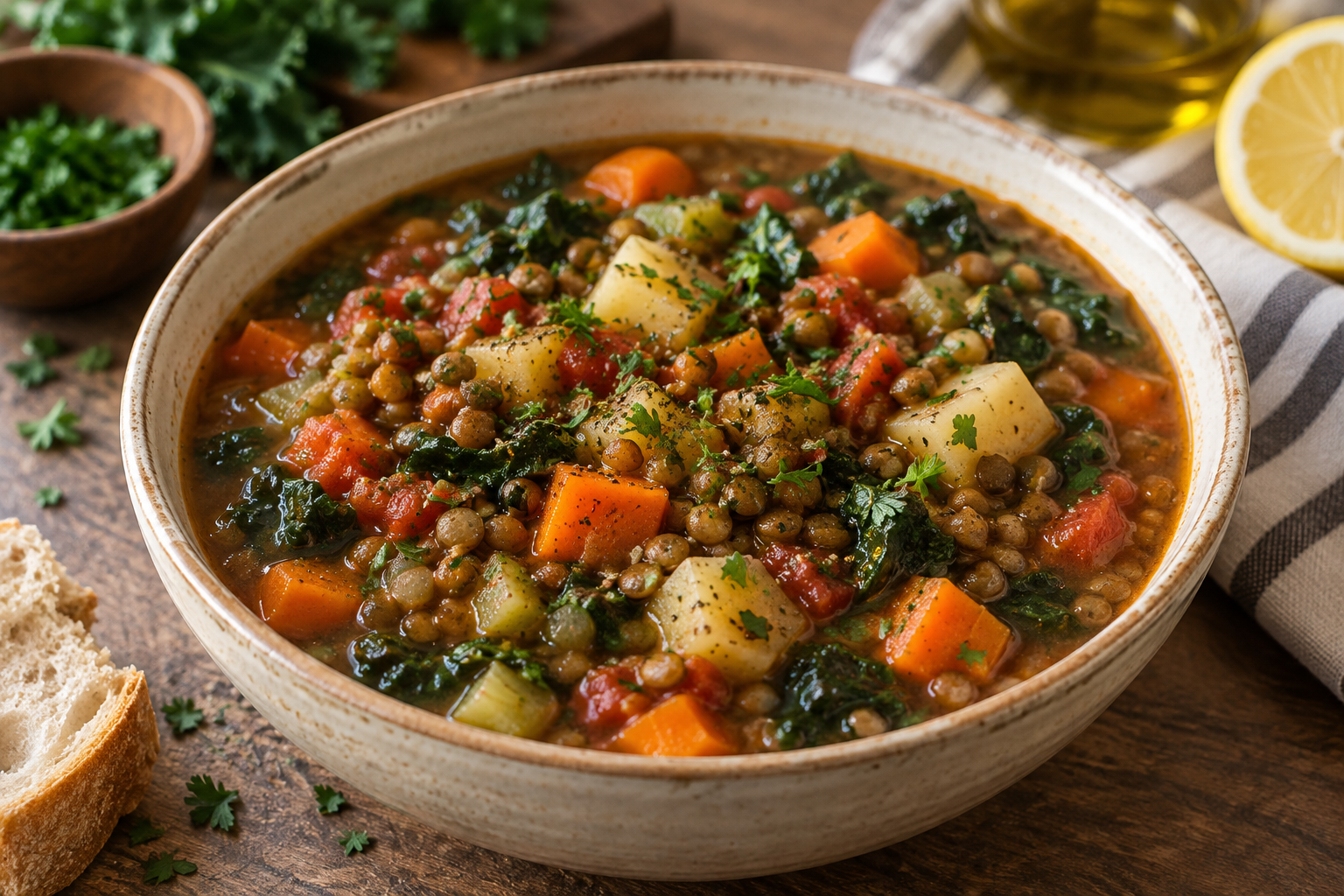 Mediterranean Lentil Soup| Easy Healthy One-Pot Recipe