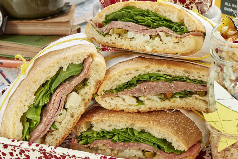 Salami Sandwiches with Cauliflower Relish