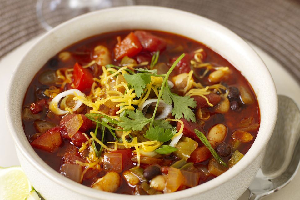 Thick, Creamy Two-Bean Vegetarian Chili