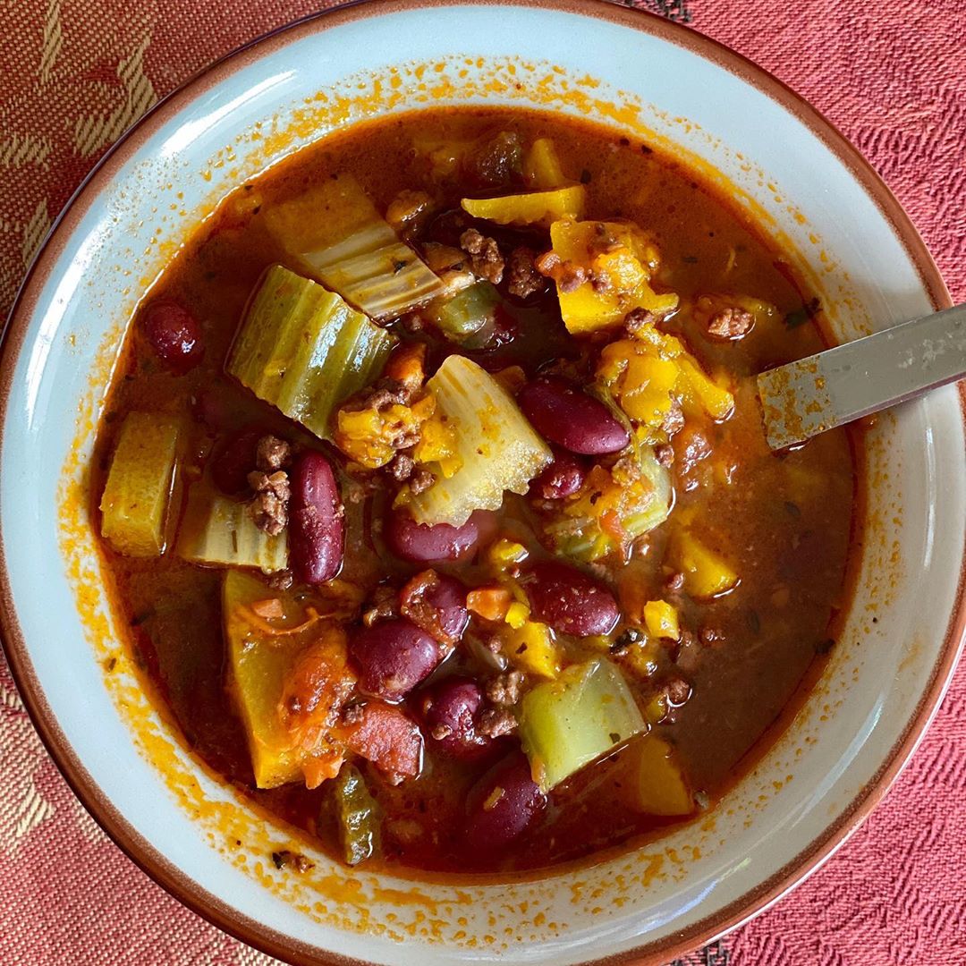 Chili Pumpkin Veggie Soup in Clay