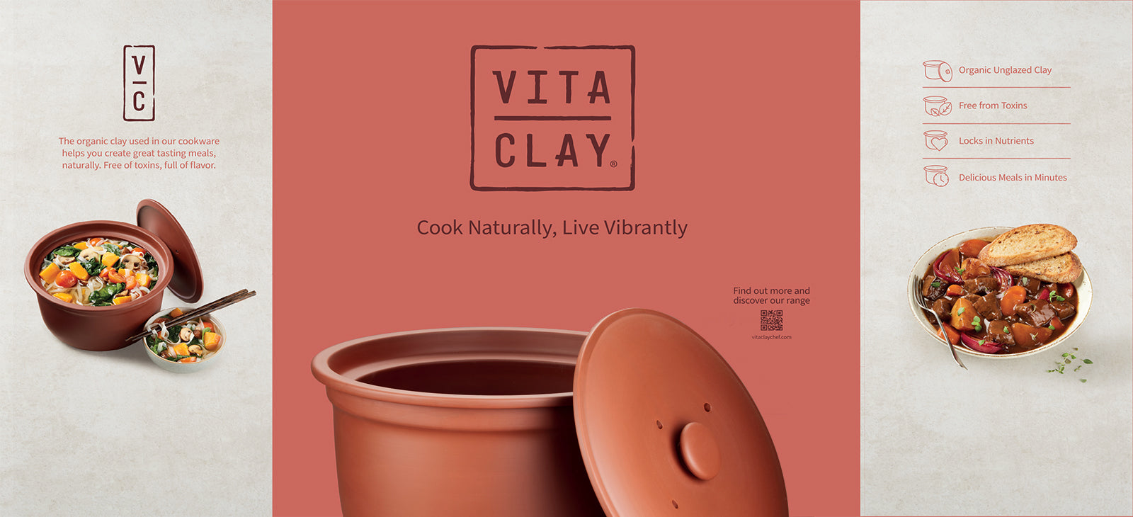 Vitaclay Best Clay Slow Cooker & Electric MultCooker Crock Pot
