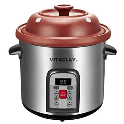 VITACLAY 6-IN-1 ORGANIC CLAY STOCK POT AND MULTI-CROCKS / VM7800-5C- 6 QUART