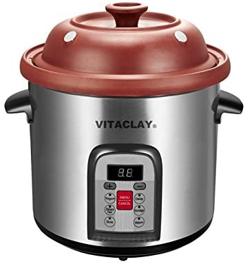 VitaClay VF-7900-3 Stainless Steel Chef Gourmet Rice Cooker N' Slow Cooker  Pro 