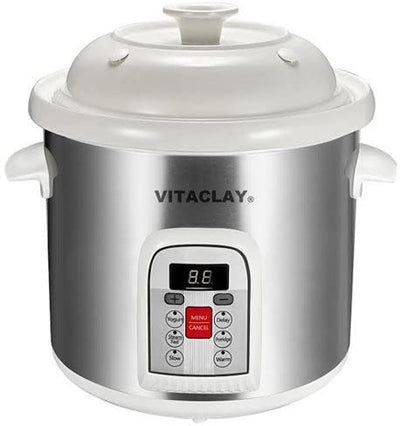 VitaClay Smart 6-In-1 Crock & Stock Pot - Organic Clay (6 Qt